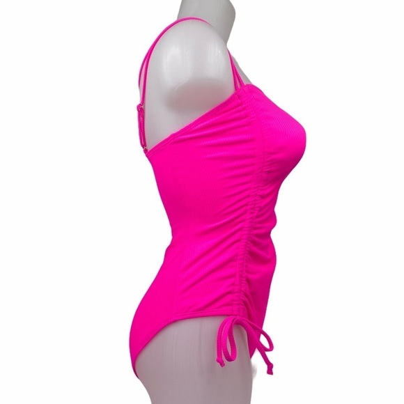 CALIFORNIA Waves Ribbed Side Tie 1 Piece Swimsuit - Picture 4 of 8